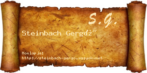 Steinbach Gergő névjegykártya